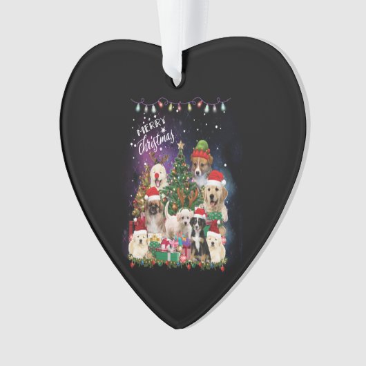 honden Merry kermas Light Ornament (voorkant)