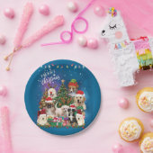 honden Merry kermas Light Papieren Bordje (Feest)