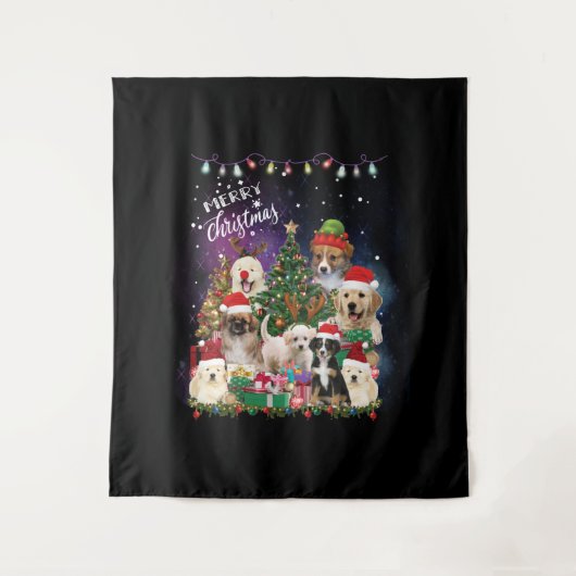 honden Merry kermas Light Wandkleed (Voorkant)