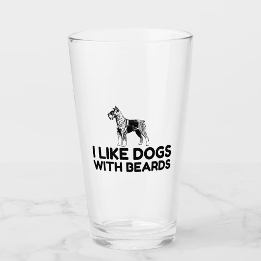 HONDEN MET BEARDS Schnauzer Glas (Voorkant)