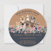 Honden met bloemen cirkel kaart (Achterkant)