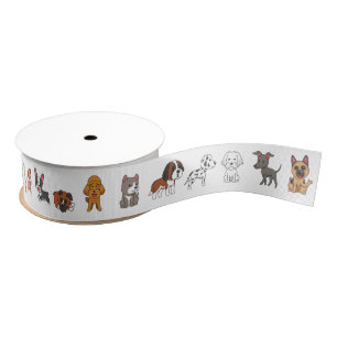 Honden met dozijnen grosgrain lint