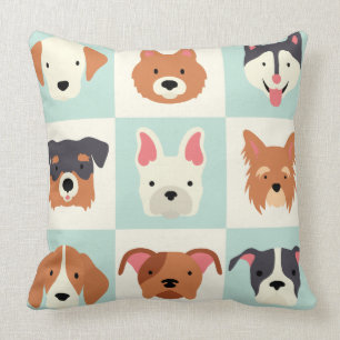Honden met een cute fokpatroon kussen