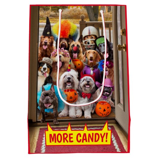 Honden met een troep of een behandeling medium cadeauzakje (Achterkant)