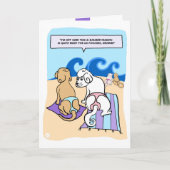 Honden met G-Strings Beach Funny Cartoon Card Kaart (Voorkant)