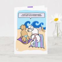 Honden met G-Strings Beach Funny Cartoon Card