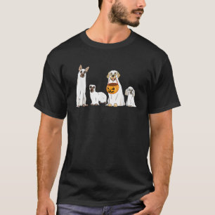 Honden met Ghost Costume Funny Dog Halloween Manne T-shirt