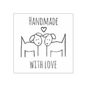 Honden met hart handgemaakt met liefde rubberstempel (Afrduk)