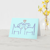 Honden met hart - Happy Jubileum Kaart (Gele Bloem)