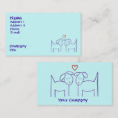 Honden met hart visitekaartje (Voorkant / Achterkant)