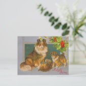 Honden met Kerstmis Feestdagenkaart (Staand voorkant)
