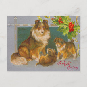 Honden met Kerstmis Feestdagenkaart