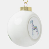 Honden met Kerstmis Keramische Bal Ornament (Links)