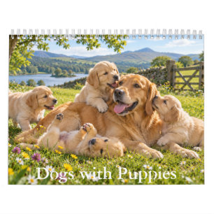 Honden met Puppies Schilderachtige Kalender