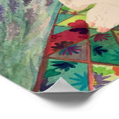 Honden met quilt in lavender field poster (Hoek)