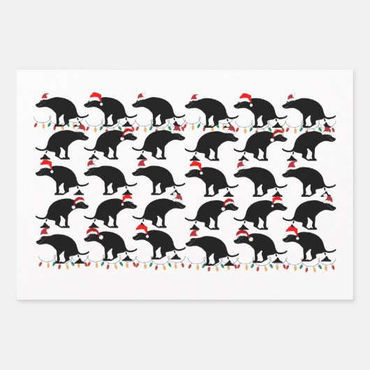 Honden met Santa Hats en Pooping Inpakpapier Vel (Voorkant 3)