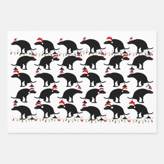 Honden met Santa Hats en Pooping Inpakpapier Vel (Voorkant)