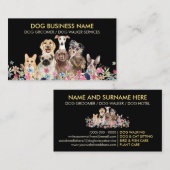 Honden met Waterverf Flowers Visitekaartje (Voorkant / Achterkant)