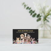 Honden met Waterverf Flowers Visitekaartje (Staand voorkant)