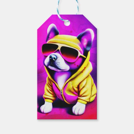 honden met zonnebrillen cadeaulabel (Voorkant)