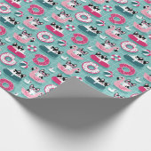 Honden met zwembaddrijvers, dessin. cadeaupapier (Hoek)