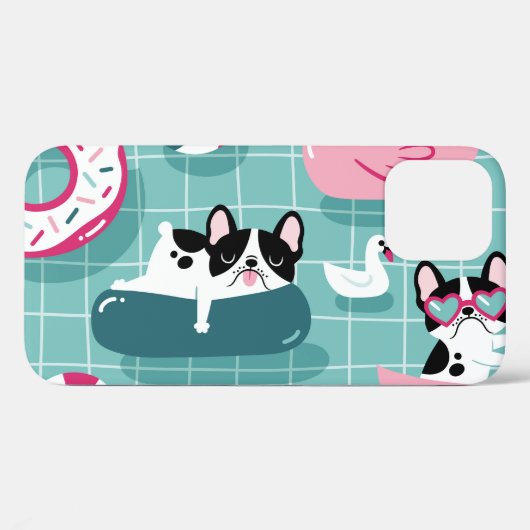 Honden met zwembaddrijvers,  dessin. Case-Mate iPhone case (Achterkant (horizontaal))