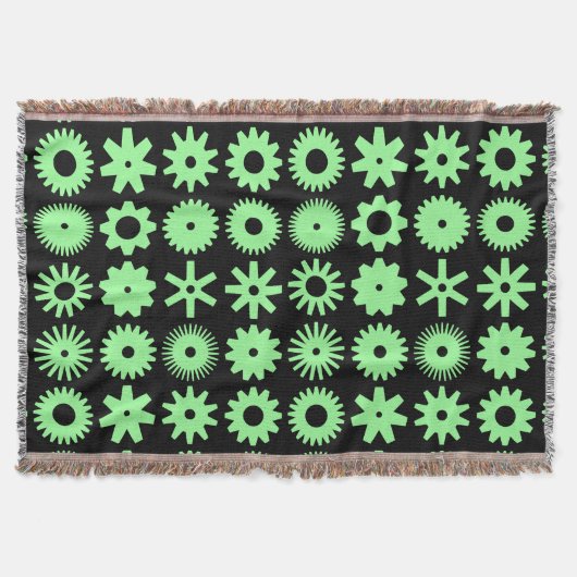 Honden - Mint Green op zwart Deken (Voorkant)