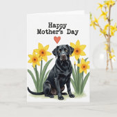 Honden Moederdag kaart (Gele Bloem)