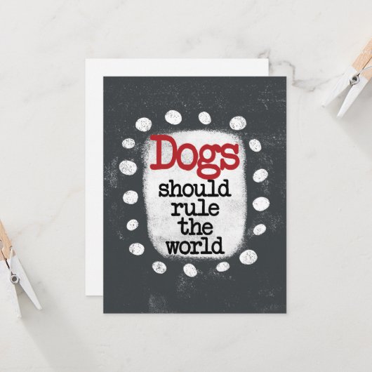 Honden moeten het Wenskaart regeren Kaart (Voorkant / Achterkant in situ)