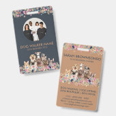 Honden Mooie Bloemen Foto Badge (Voor- en achterkant)