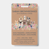 Honden Mooie Bloemen Foto Badge (Achterkant)