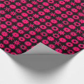 Honden - Neon Red op zwart Cadeaupapier (Hoek)
