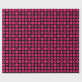 Honden - Neon Red op zwart Cadeaupapier (Vlak)
