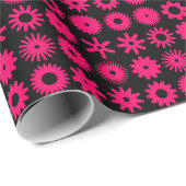 Honden - Neon Red op zwart Cadeaupapier (Rol Hoek)