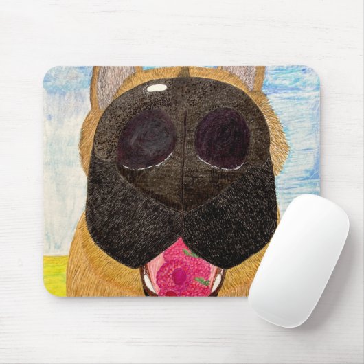 Honden neus en frambozen muismat (Met muis)