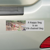 Honden niet in een ketting gelegd bumpersticker (Op auto)