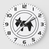 Honden Niet Toegestaan Vet Zwart en Wit Symbool Grote Klok (Voorkant)