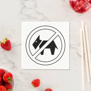 Honden Niet Toegestaan Vet Zwart en Wit Symbool Servet