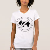 Honden Niet Toegestaan Vet Zwart en Wit Symbool T-shirt (Voorkant)