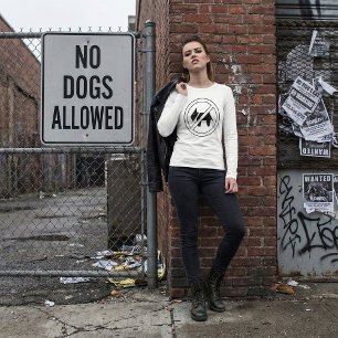 Honden Niet Toegestaan Vet Zwart en Wit Symbool T-shirt