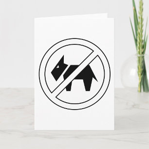 Honden Niet Toegestaan Vette Zwarte en Witte Symbo Kaart