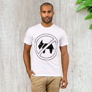 Honden Niet Toegestaan Vette Zwarte en Witte Symbo T-shirt