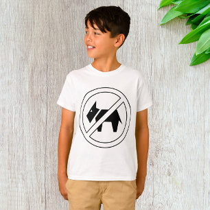 Honden Niet Toegestaan Zwart-Wit Symbool T-shirt