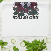 Honden Omdat Mensen Eng Halloween Geest Goth Theedoek (Gevouwen)