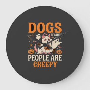 Honden Omdat Mensen Enge Halloween Geest Grote Klok