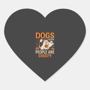 Honden Omdat Mensen Enge Halloween Geest Hart Sticker