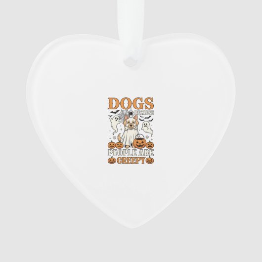 Honden Omdat Mensen Enge Halloween Geest Hond Ornament (voorkant)