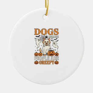 Honden Omdat Mensen Enge Halloween Geest Honden Keramisch Ornament