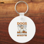 Honden Omdat Mensen Enge Halloween Geest Honden Sleutelhanger (Voorkant)