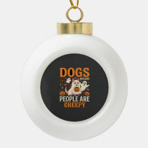 Honden Omdat Mensen Enge Halloween Geest Keramische Bal Ornament
